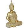 Karma 19 1/2" High Matte Gold Mirrored Buddha Statue
