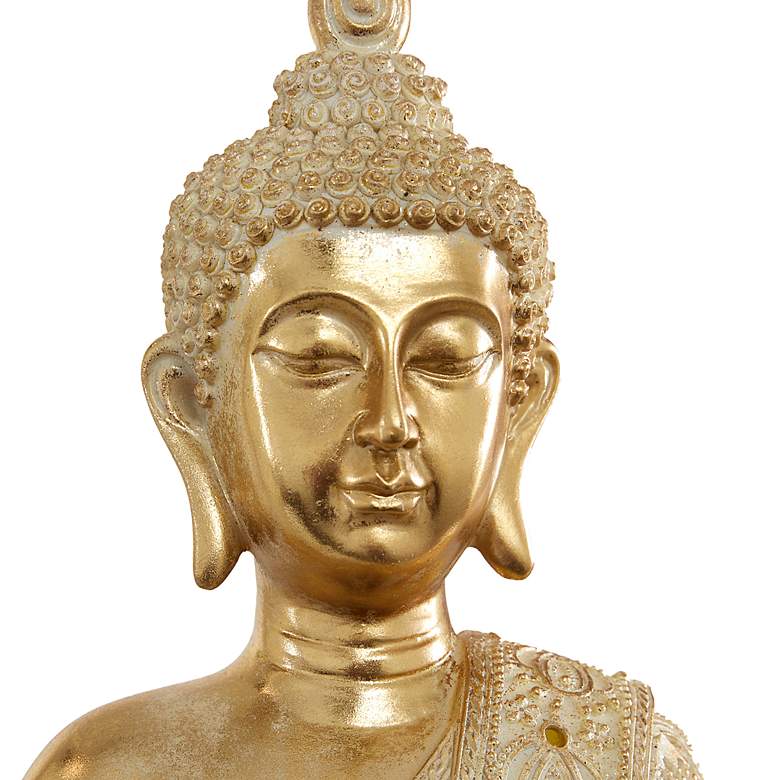 Image 3 Karma 19 1/2" High Matte Gold Mirrored Buddha Statue more views