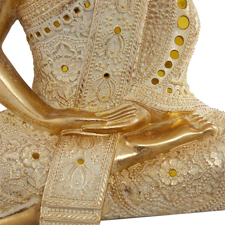 Image 5 Karma 19 1/2" High Matte Gold Mirrored Buddha Statue more views