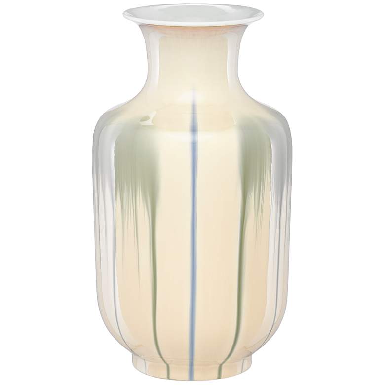 Image 1 Karoo Cream and Artichoke Green 16 inch High Porcelain Vase