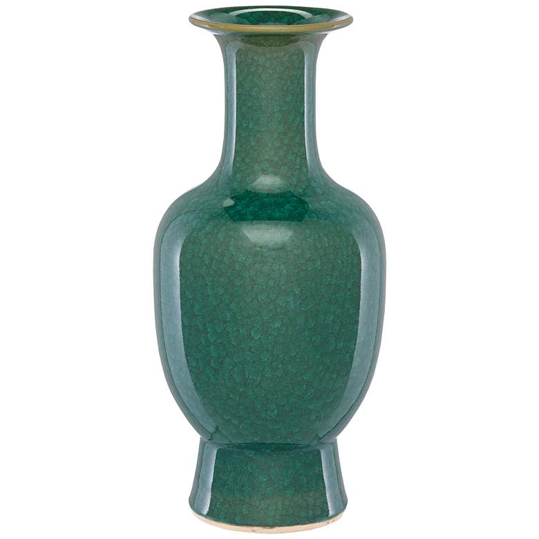 Image 1 Karoo Crystalized Green 18 3/4 inchH Porcelain Decorative Vase