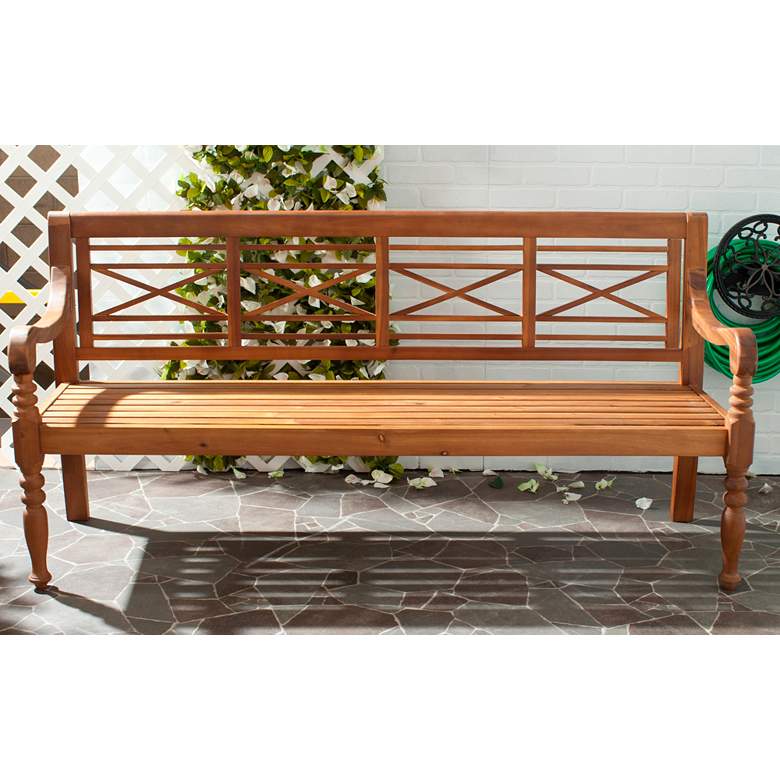 Image 1 Karoo Teak Wood Garden Bench