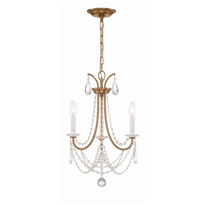Image 1 Karrington 14" Wide Antique Brass 3-Light Mini Chandelier