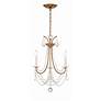 1_Karrington 14" Wide Antique Brass 3-Light Mini Chandelier