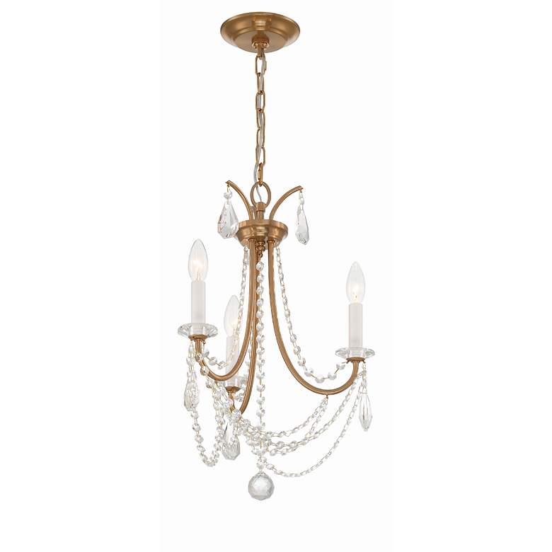Image 2 Karrington 14" Wide Antique Brass 3-Light Mini Chandelier more views