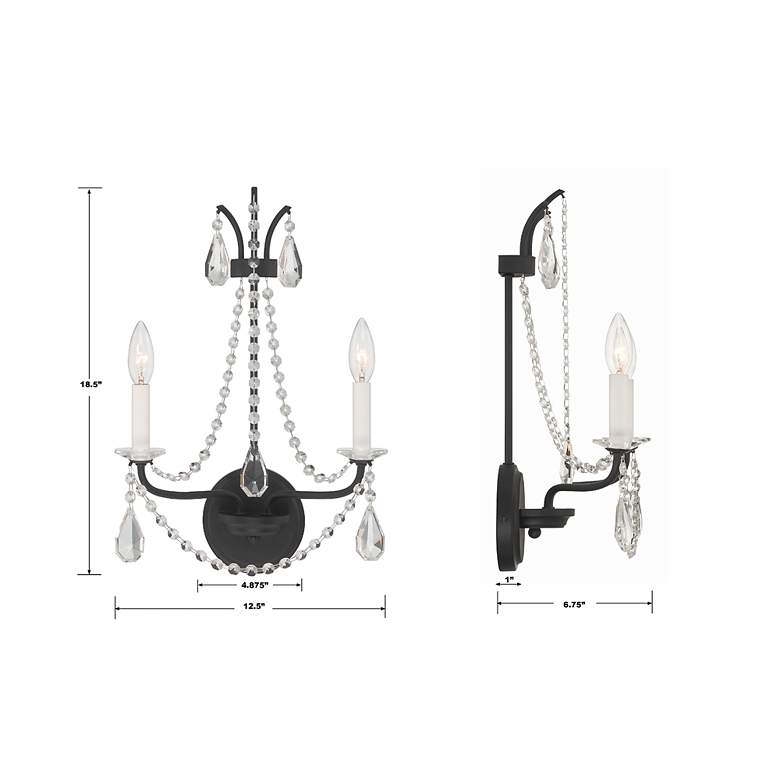 Image 5 Karrington 2 Light Matte Black Wall Mount more views
