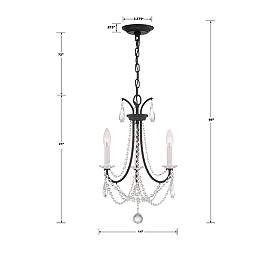 Image5 of Karrington 3 Light Matte Black Mini Chandelier more views