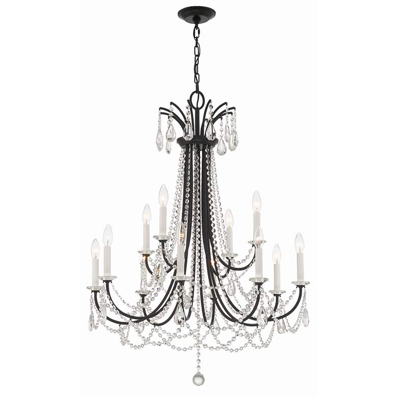 Image 1 Karrington 30" Wide Matte Black 12-Light Chandelier