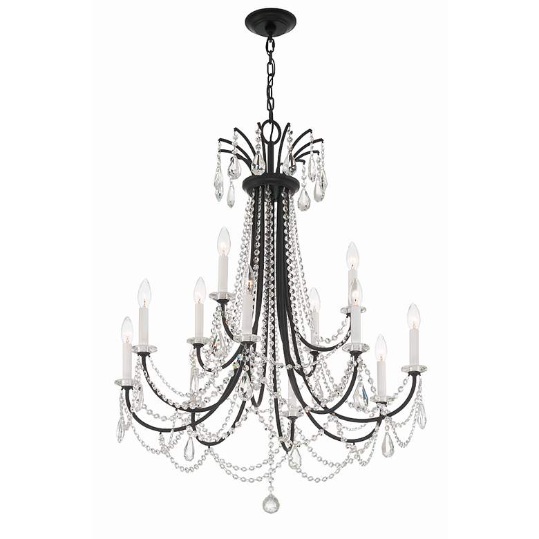 Image 2 Karrington 30" Wide Matte Black 12-Light Chandelier more views