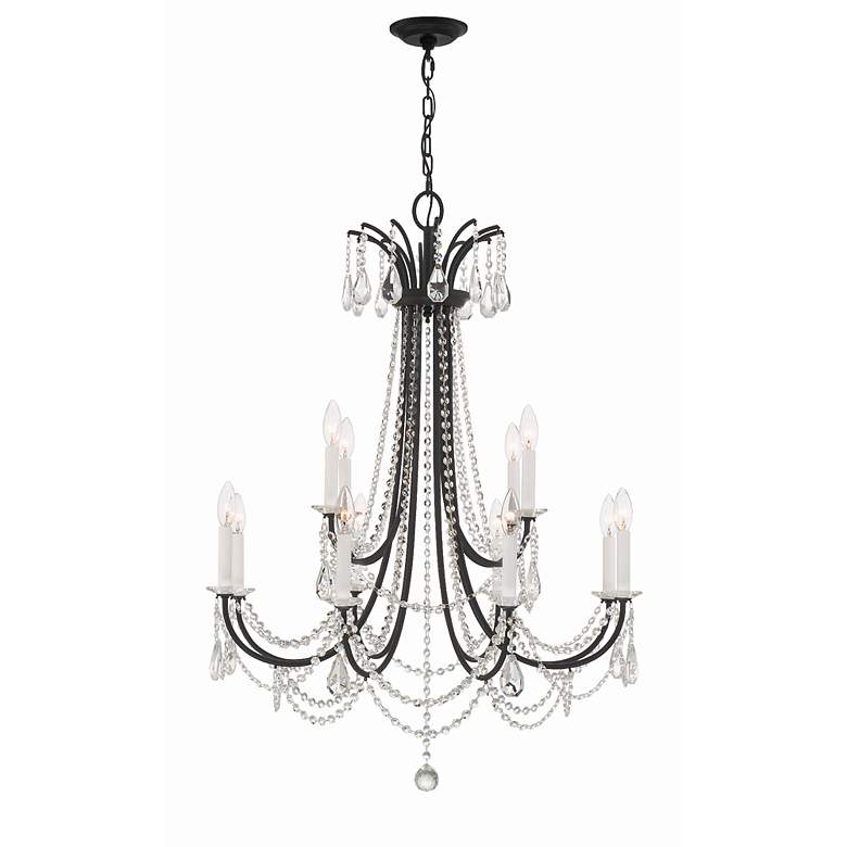 Image 4 Karrington 30" Wide Matte Black 12-Light Chandelier more views