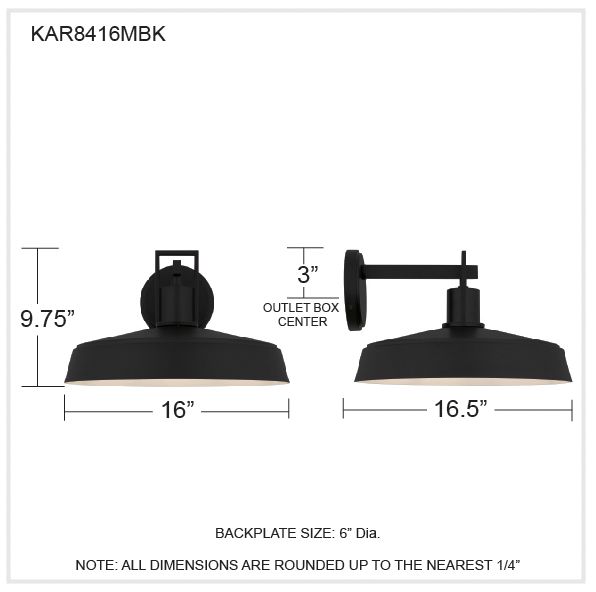 Karson 1-Light Matte Black Outdoor Wall Lantern