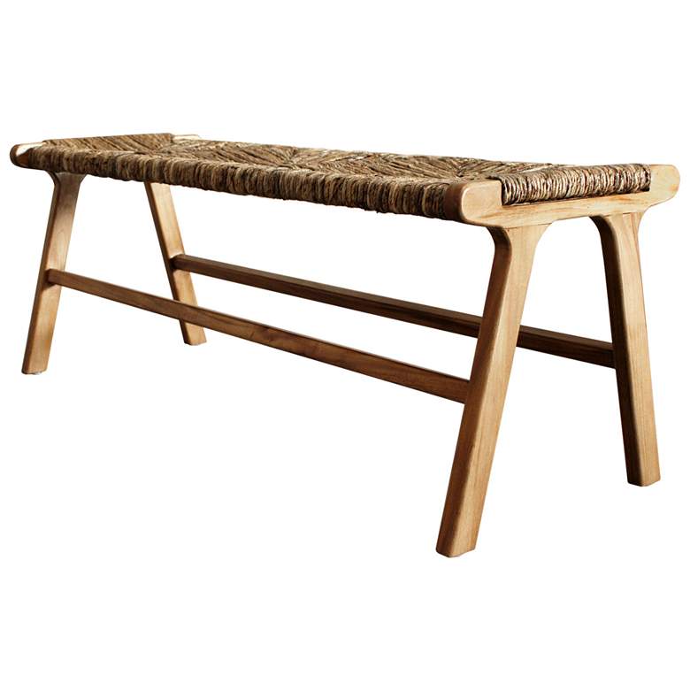 Image 1 Karson 48" Caramel And Natural Banana Weave Bench