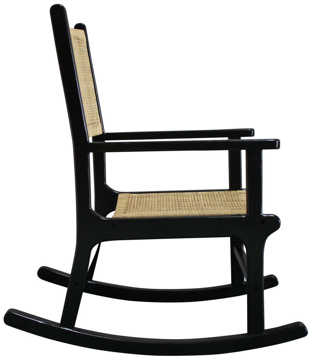Image 2 Karson Natural Rattan and Black Wood Rocking Chair more views