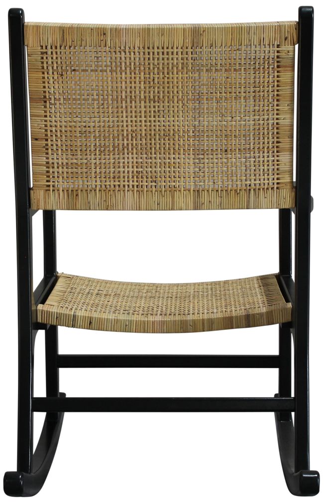 Image 4 Karson Natural Rattan and Black Wood Rocking Chair more views