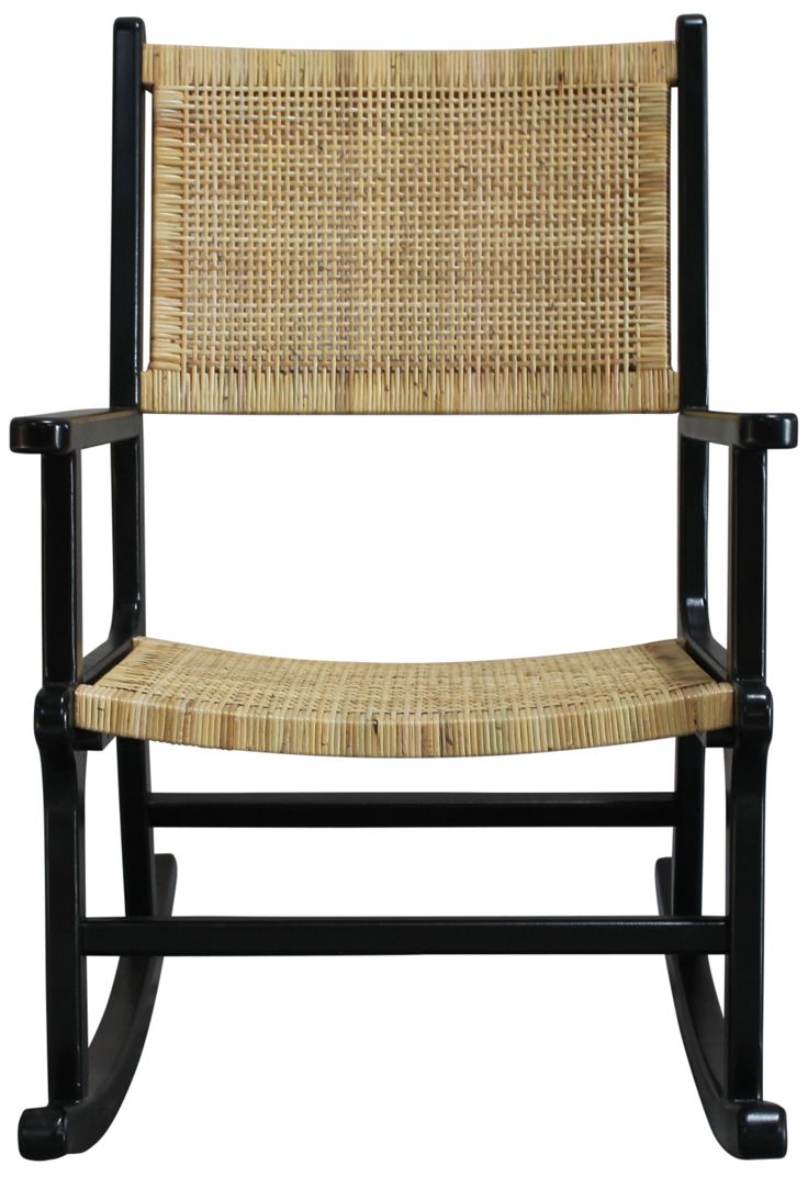 Image 5 Karson Natural Rattan and Black Wood Rocking Chair more views