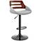 Karter Adjustable Barstool in Black Finish with Gray Faux Leather