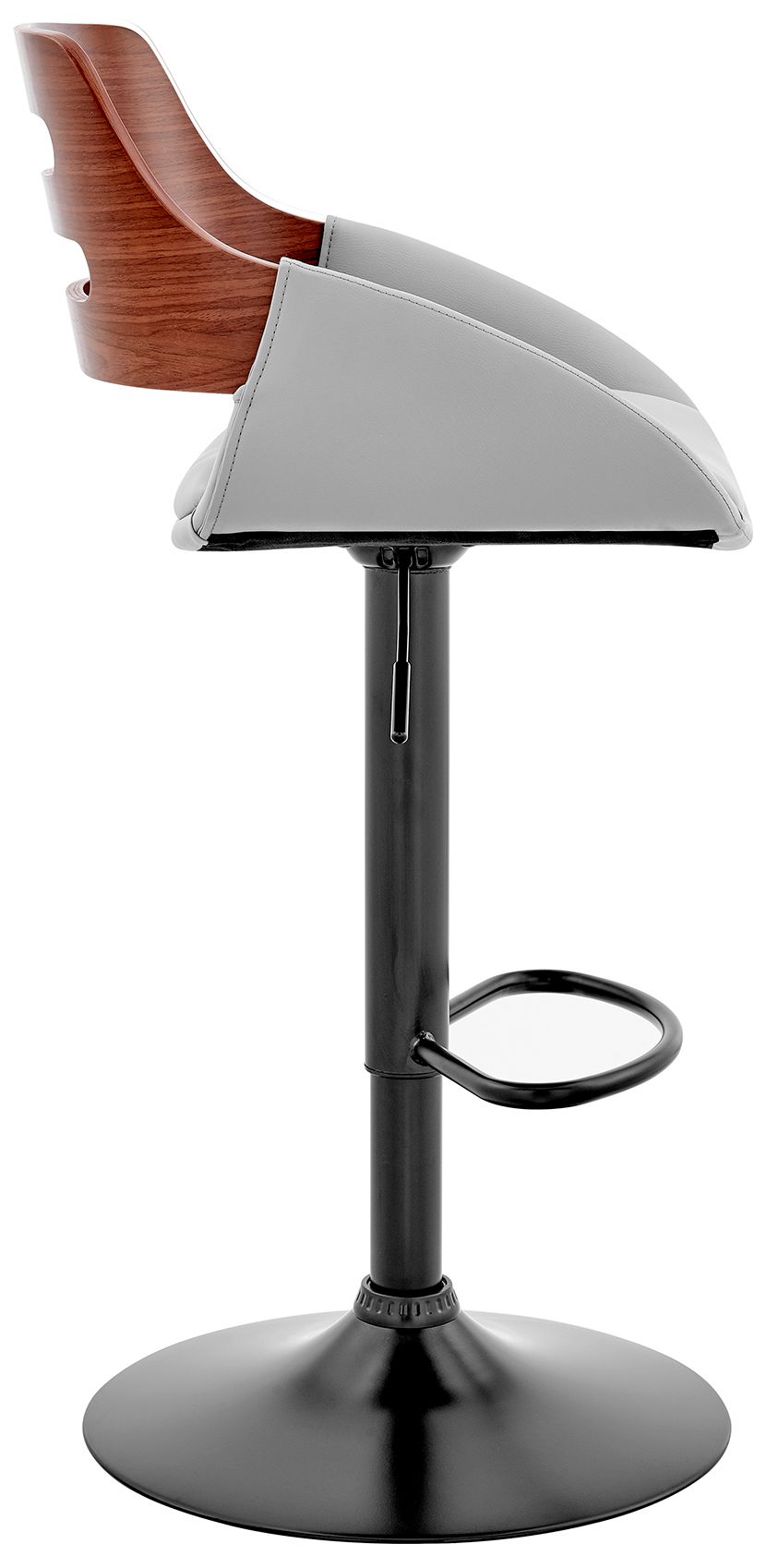 Image 4 Karter Adjustable Barstool in Black Finish with Gray Faux Leather more views