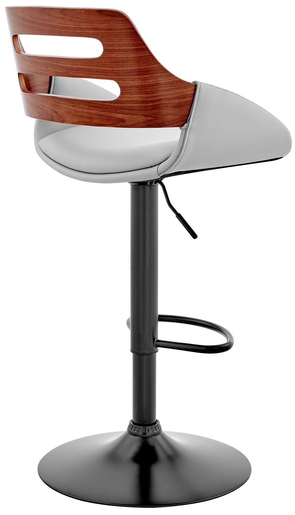 Image 5 Karter Adjustable Barstool in Black Finish with Gray Faux Leather more views