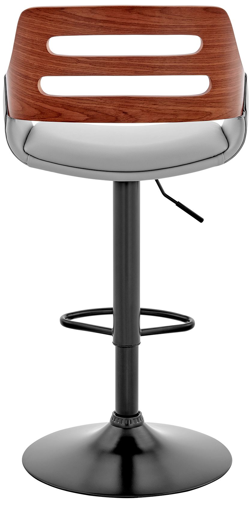 Image 6 Karter Adjustable Barstool in Black Finish with Gray Faux Leather more views