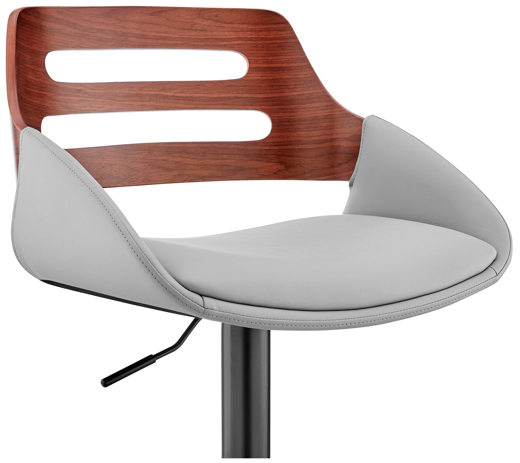 Image 7 Karter Adjustable Barstool in Black Finish with Gray Faux Leather more views