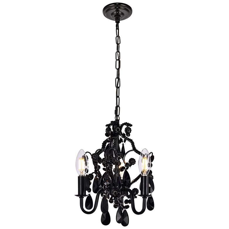 Image 2 Karter Collection Pendant D9.5 H12.2 Lt:3 Polished Black Finish