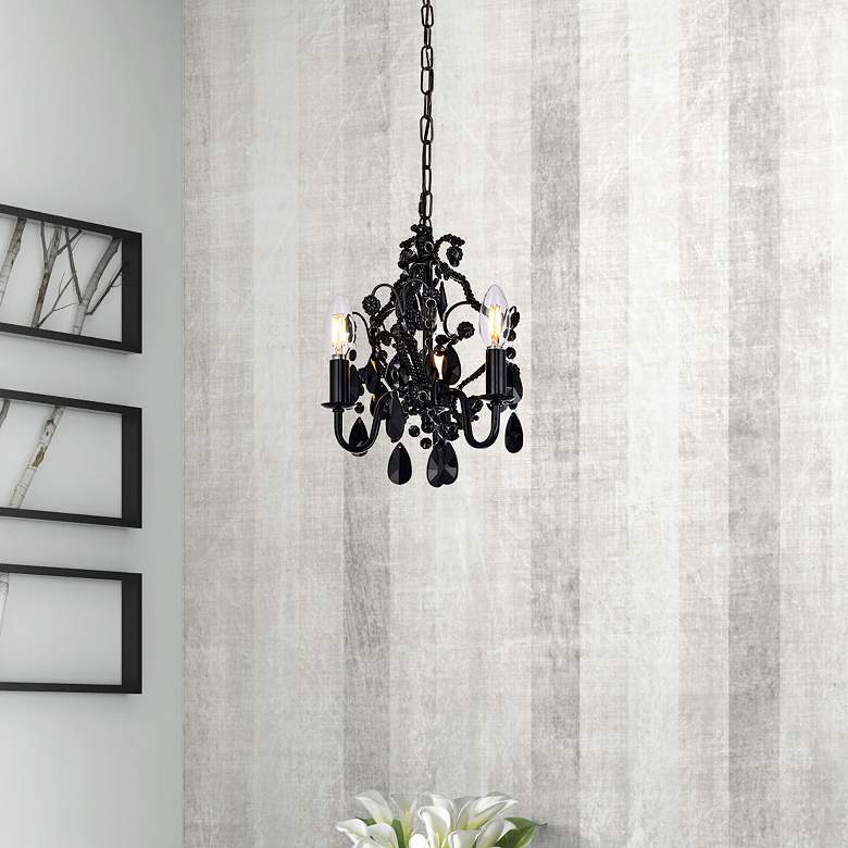 Image 1 Karter Collection Pendant D9.5 H12.2 Lt:3 Polished Black Finish