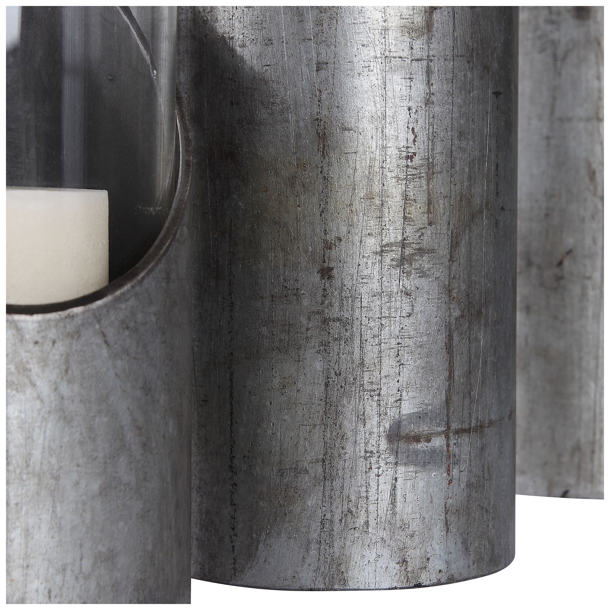 Image 5 Karter Raw Iron Angular Pillar Candle Holders Set of 3 more views