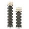 Karun Charcoal Concrete 2-Piece Pillar Candle Holder Set