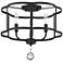 Kasaan 15" Wide Black Open Frame 3-Light Ceiling Light