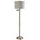 Kasaday 62" High Brushed Steel Swing Arm Floor Lamp