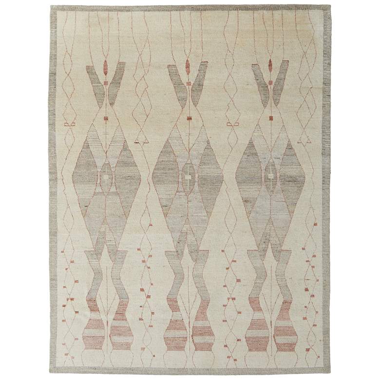 Image 1 Kasbah Transitional Diamond Hand Knotted Tan Area Rug 69G3F