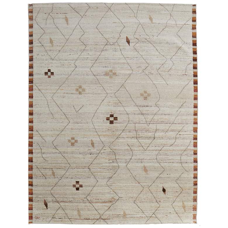 Image 1 Kasbah Transitional Moroccan Hand Knotted Ivory Area Rug 69G0F