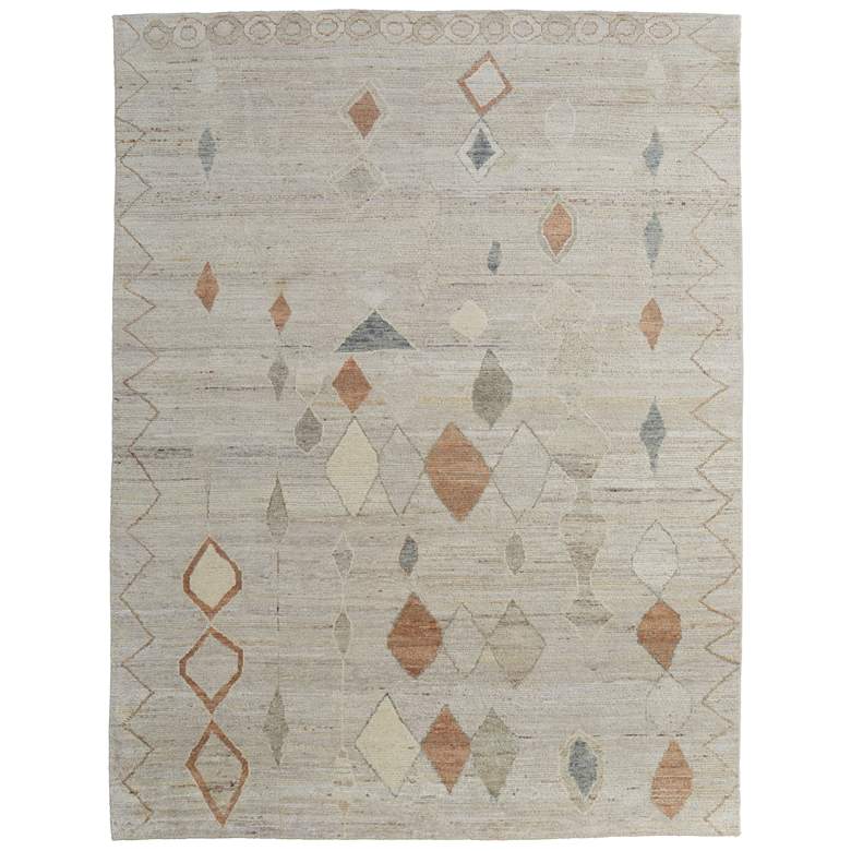 Image 1 Kasbah Transitional Moroccan Hand Knotted Tan Area Rug 69G1F