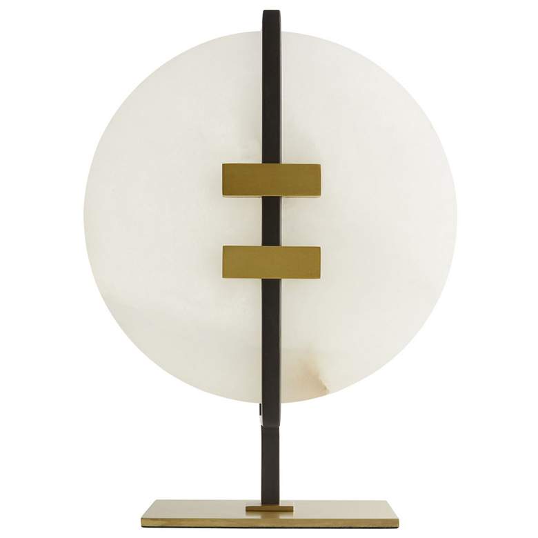 Image 1 Kasen 12 1/5"H Brass and Bronze w/ White Alabaster Sculpture