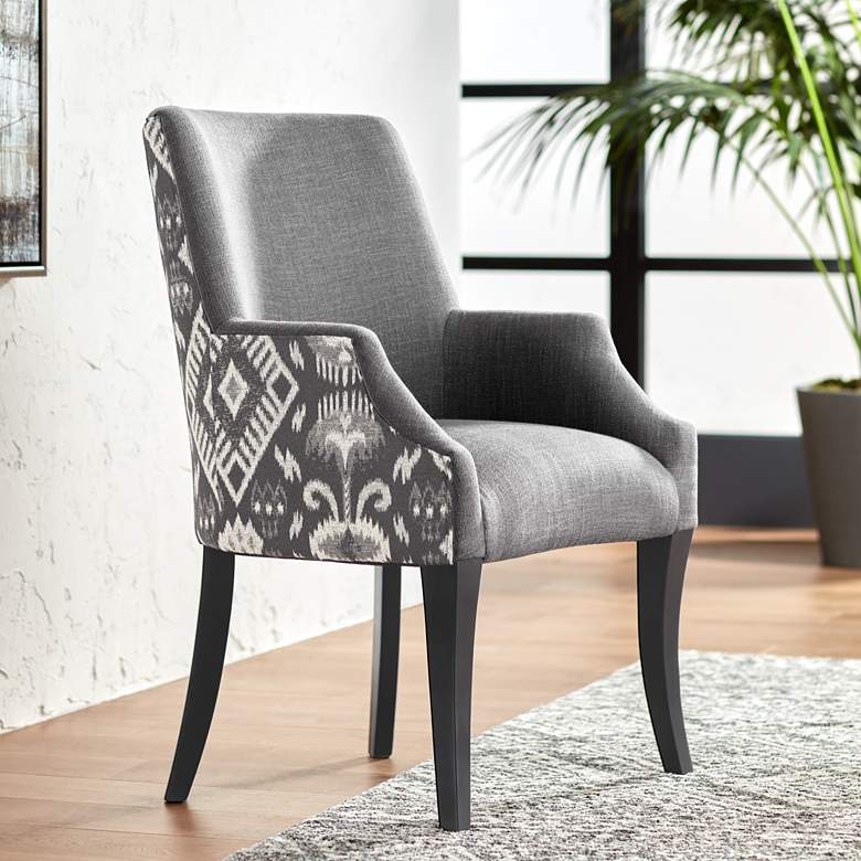 Image 2 Kasen Printed Gray Fabric Modern Dining Chair