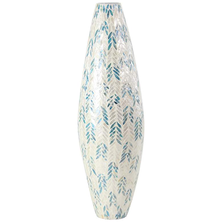 Image 2 Kasey White Gray Mother of Pearl 33 1/4"H Decorative Vase