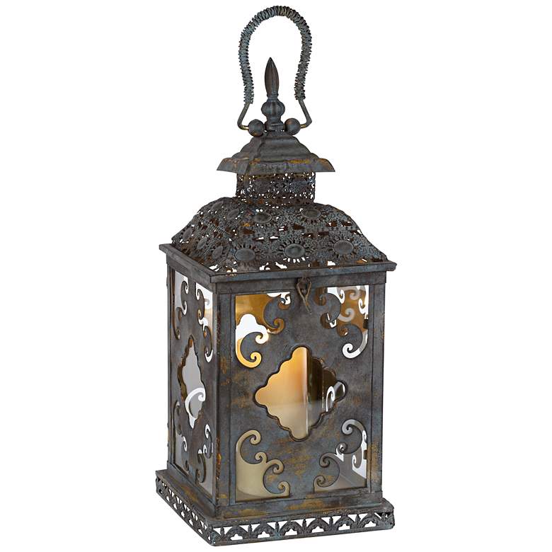 Image 1 Kasmir Antique Bronze Indoor/Outdoor Lantern Candleholder