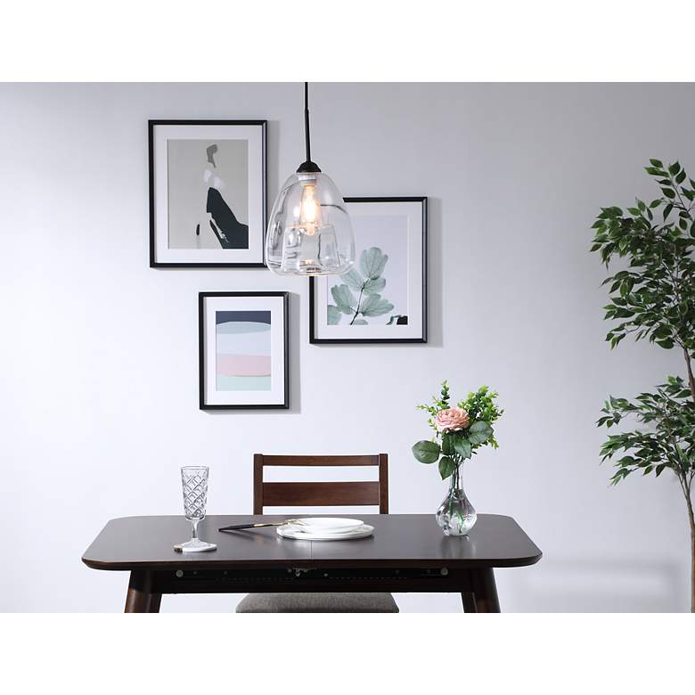 Image 3 Kason 1 Lt Black And Clear Glass Pendant more views