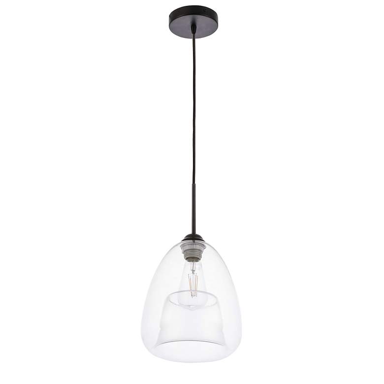 Image 4 Kason 1 Lt Black And Clear Glass Pendant more views