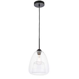 Image5 of Kason 1 Lt Black And Clear Glass Pendant more views