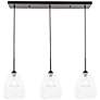 2_Kason 3 Lt Black And Clear Glass Pendant