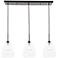 Kason 3 Lt Black And Clear Glass Pendant