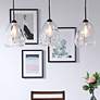 1_Kason 3 Lt Black And Clear Glass Pendant