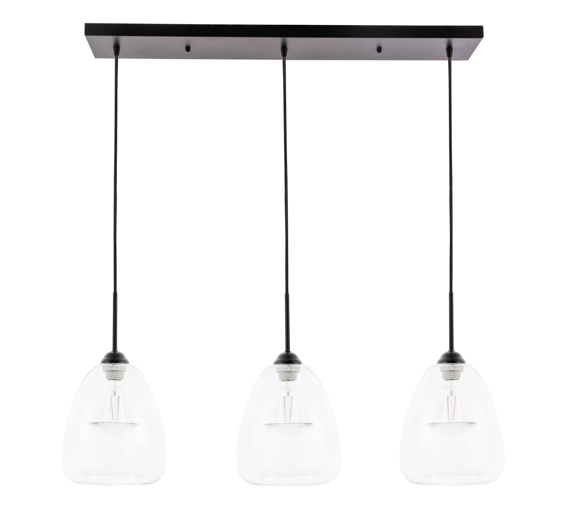 Image 4 Kason 35 3/4" Wide Black 3-Light Linear Pendant more views