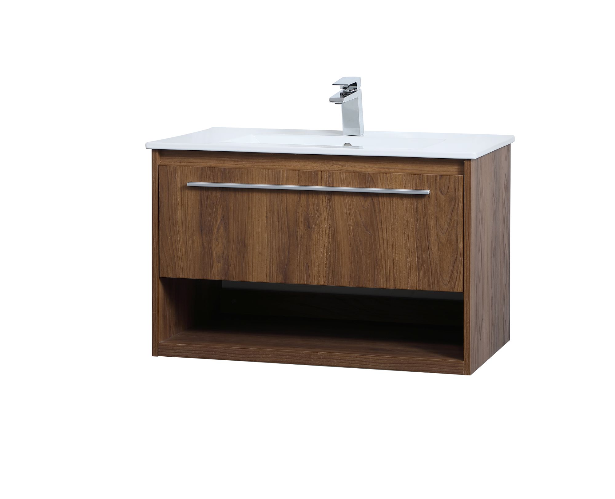 Kasper 30" Wide Walnut Brown Single Sink Bathroom Vanity