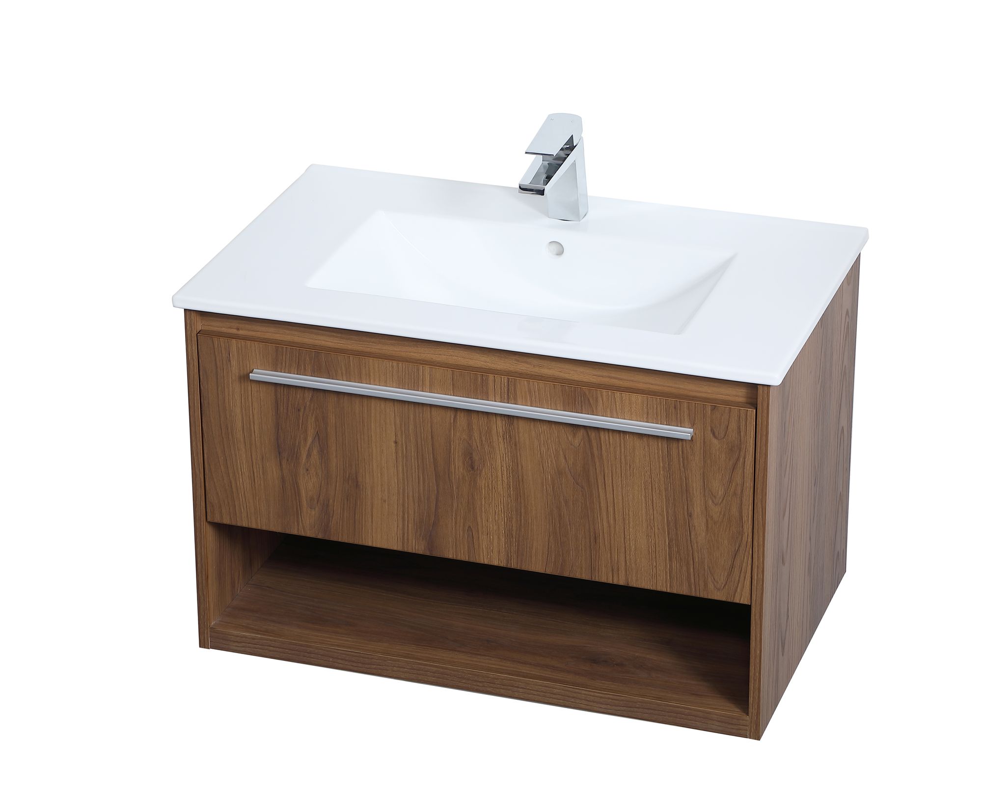 Kasper 30" Wide Walnut Brown Single Sink Bathroom Vanity