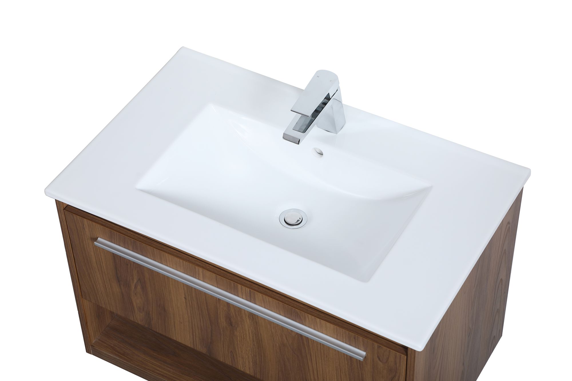 Kasper 30" Wide Walnut Brown Single Sink Bathroom Vanity