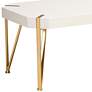 Kassa 43 1/2" Wide White Wood and Brushed Gold Coffee Table