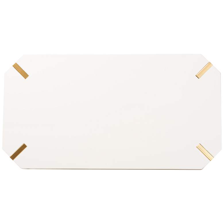 Image 7 Kassa 43 1/2" Wide White Wood and Brushed Gold Coffee Table more views