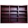 Kassa 72" Wide Cherry Wood 12-Shelf Wall Storage Bookcase